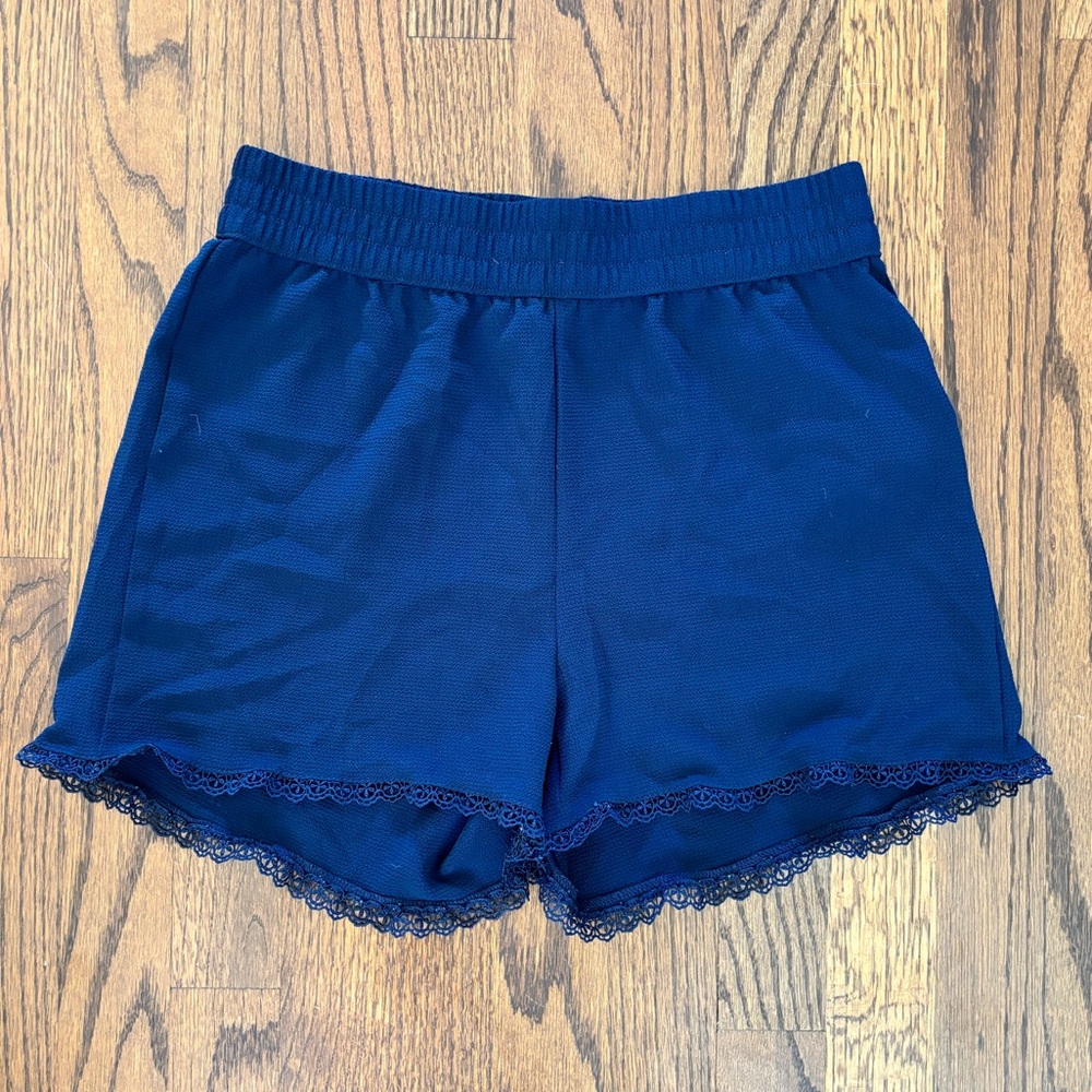 Vero Moda Navy Blue Lace Trim Shorts